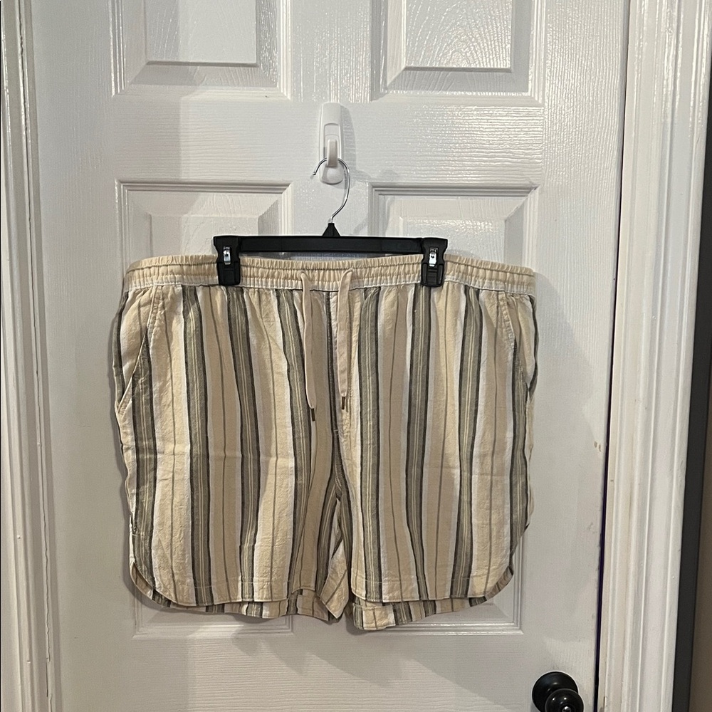 Striped Beige and Green Shorts